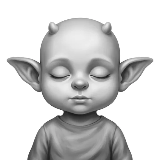 Goblin monster child portrait colored with fantasy skin tone palette
