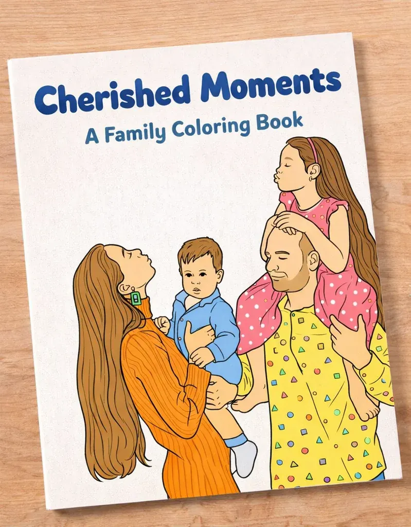 A printed coloring book keepsake