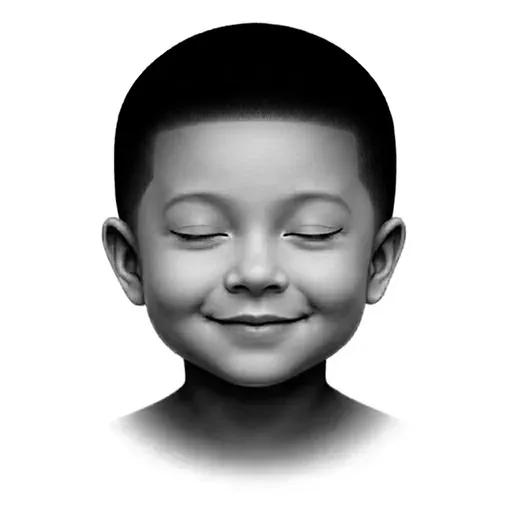 Child portrait colored with skin tone palette